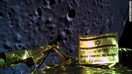 An Israeli spacecraft crashes in the last moments before landing on the moon