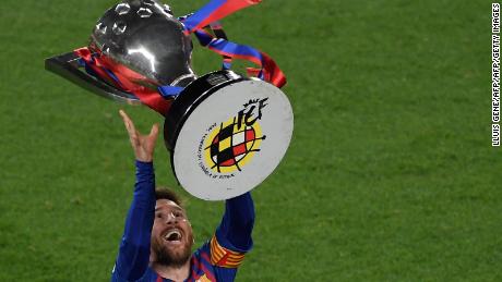 Messi has won 10 Liga titles with Barcelona 