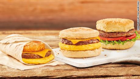 Tim Hortons is testing three options for herbal breakfast sandwich. (CNW Group / Tim Hortons)