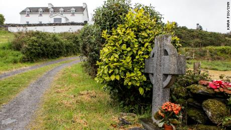 A memorial marks the spot where Sophie Toscan du Plantier was killed outside her holiday home in County Cork, Ireland. 