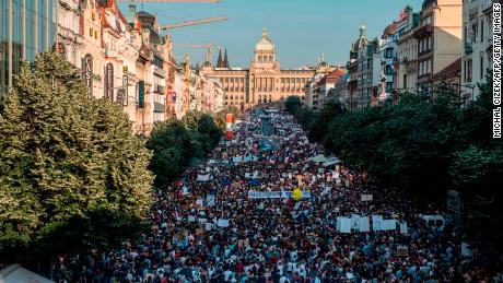 Protests against &#39;Czech Trump&#39; are Prague&#39;s &#39;biggest since fall of Communism&#39;