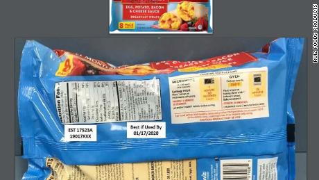 Frozen egg, potato, bacon and cheese products were produced in January. 