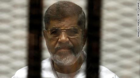 Morsy pictured in 2014 inside a defendant&#39;s cage.