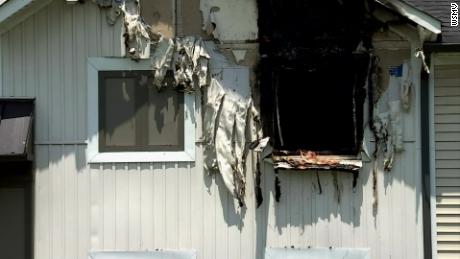 Five children were injured and a baby was killed when a fire broke out while their mother was away.