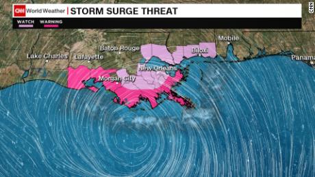 Storm surges are expected around the Gulf of Mexico.