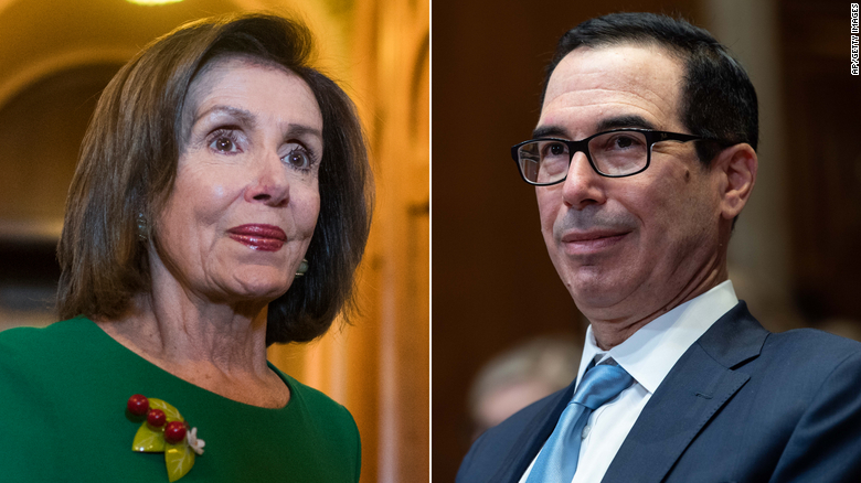 Mnuchin and Pelosi no closer on stimulus even as they agree in principle to fund the government