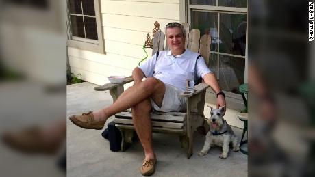 Tomeu Vadell and his dog, Sargent Pepper, in Lake Charles, Louisiana.