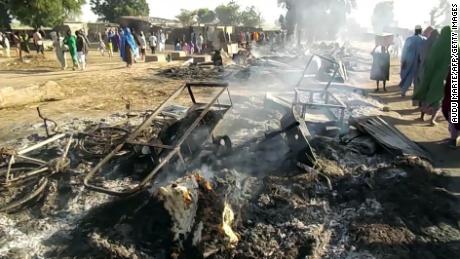 Suspected Boko Haram attack on a funeral leaves 65 dead in Nigeria, official says