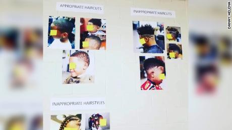 An elementary school in Georgia has been criticized for a poster dictating hairstyles for black students