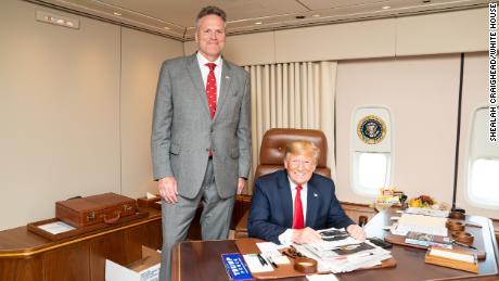 Alaska Gov. Mike Dunleavy met with President Trump aboard Air Force One on June 26.