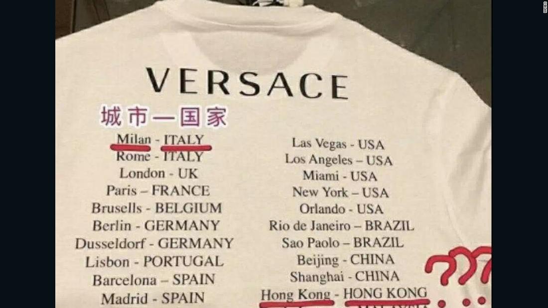 Versace T-shirt controversy: Chinese 