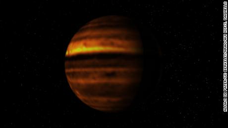 ALMA image showing the distribution of ammonia gas under Jupiter cloud cloud.