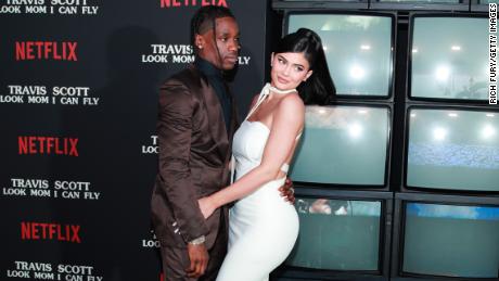 Travis Scott and Kylie Jenner at the premiere of Netflix&#39;s &quot;Travis Scott: Look Mom I Can Fly&quot; in 2019.