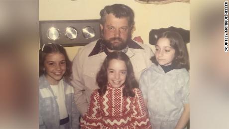 The Heller sisters with their father.