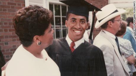 Shawn Pleasants at his graduation to Yale with his mother, Gloria.