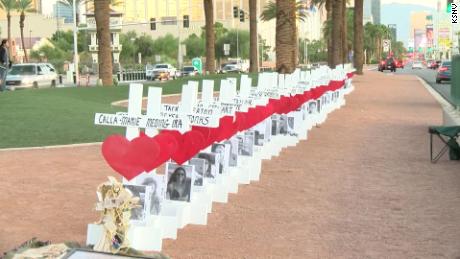 58 crosses are back on the Las Vegas Strip on the anniversary of America&#39;s deadliest modern shooting