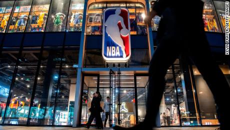 Das NBA-Flaggschiff-Einzelhandelsgeschäft ist am 9. Oktober 2019 in Peking, China, zu sehen. 