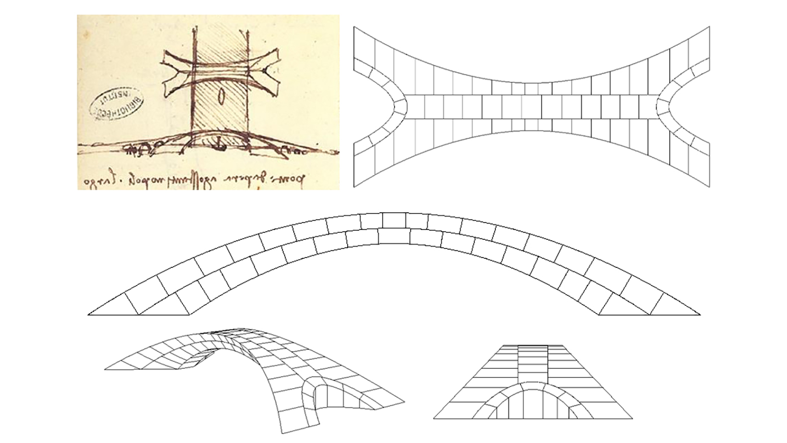 Leonardo Da Vinci's Brücken-Skizze aus dem Jahr 1502. 