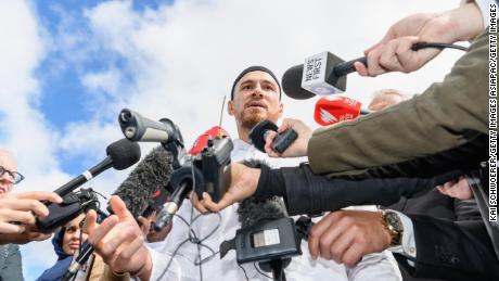 CHRISTCHURCH, NEW ZEALAND - MARCH 22: All Blacks Rugby Star Sonny Bill Williams speaks to the media after attending islamic prayers in Hagley Park near Al Noor mosque on March 22, 2019 in Christchurch, New Zealand. 50 people were killed, and dozens were injured in Christchurch on Friday, March 15 when a gunman opened fire at the Al Noor and Linwood mosques. The attack is the worst mass shooting in New Zealand&#39;s history. (Photo by Kai Schwoerer/Getty Images)