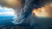 Massive smoke rises from wildfires burning in East Gippsland, Victoria on January 2.