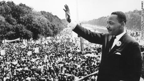Martin Luther King Jr. at the March on Washington in 1963 (Photo by Central Press/Getty Images)