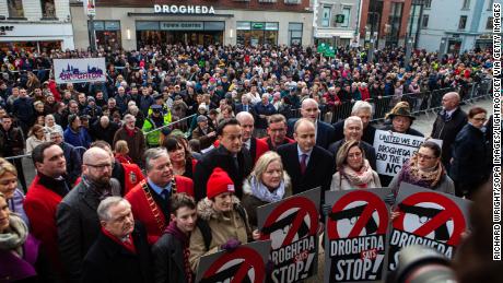 Political leaders take part in the rally in Drogheda on January 25.