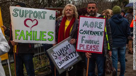 Protesters march against violence in Drogheda on January 25.