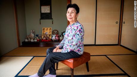 Hideko Hakamada sits in her home in Hamamatsu, Shizuoka, Japan on Monday Dec. 2, 2019. Hakamada worked for years fo are her brother Iwao prisons. 