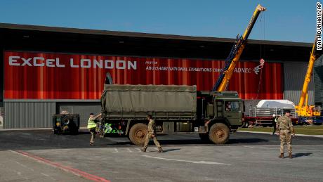 London&#39;s Excel Centre is being turned into a temporary hospital. 