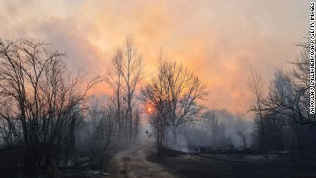 Chernobyl radiation levels spike as forest fires rage