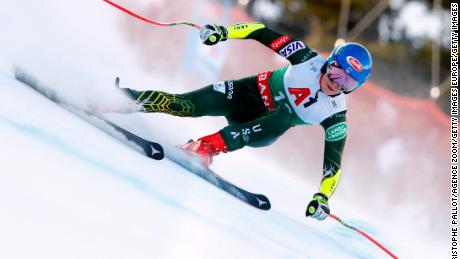 Shiffrin in action during the Audi FIS Alpine Ski World Cup Women&#39;s Super G on January 26, 2020 in Bansko Bulgaria.