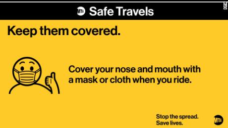 New Yorks MTA möchte, dass Fahrer Mund und Nase bedeckt halten.