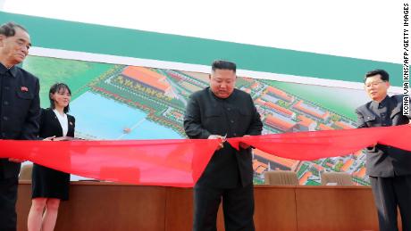 A photo released from North Korea&#39;s official Korean Central News Agency on May 2 reportedly shows Kim Jong Un attending a ceremony to mark the completion of Sunchon phosphatic fertilizer factory in South Pyongan province. CNN cannot independently confirm the reporting of KCNA.