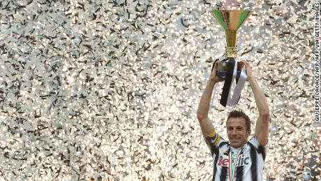 Del Piero feiert 2012 den Gewinn seines italienischen Meistertitels in der Serie A.