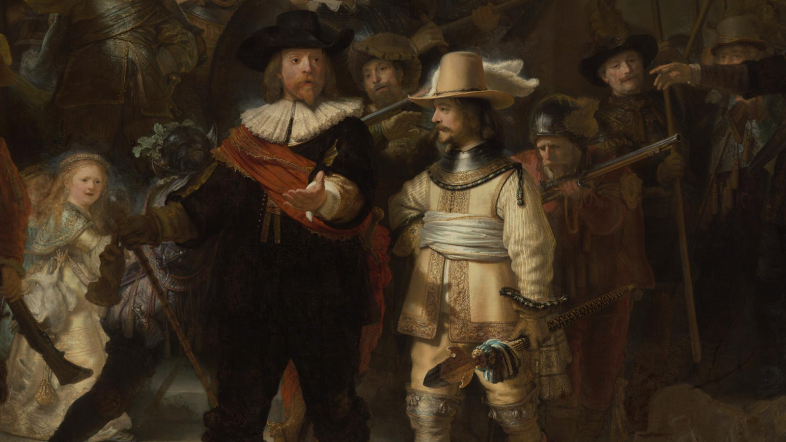 Rembrandt van Rijn, The Night Watch, 1642, Rijksmuseum, Amsterdam, Netherlands. Detail.