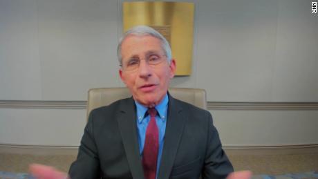 Dr. Anthony Fauci speaks during an interview with CNN on May 27.