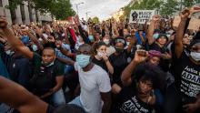 Thousands took part in protests in Paris on Tuesday.