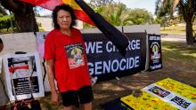 David Dungay&#39;s mother Latona outside Long Bay Prison in Sydney in 2017.