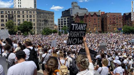 Thousands show up for black trans people in nationwide protests  