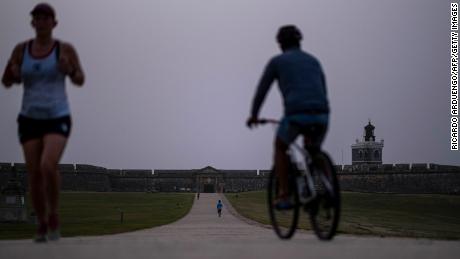 A vast cloud of Sahara dust darkened the skies of San Juan, Puerto Rico, on Monday. 