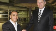 Hamilton joined McLaren&#39;s Young Driver Development programme in 1998 and signed for the F1 team in 2007. Here he is pictured with former McLaren boss Ron Dennis. 