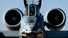 A US Air Force A-10 attack jet is pictured in Iraq in 2004. The Flying Tigers iconic nose art lives on the A-10 fleet.