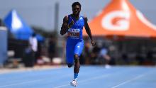 Lyles competes in the men&#39;s 200m at the Inspiration Games held remotely across different countries.