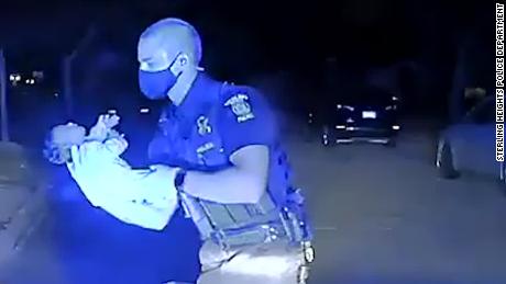 Dashboard camera captures the moment an officer saves the life of a 3-week-old baby