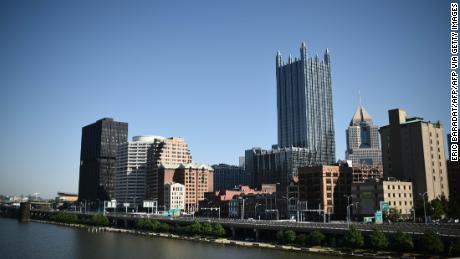 View of the Downtown area taken from the Smithfield Bridge in Pittsburgh, Pennsylvania on June 2, 2017. 
President Donald Trump announced America&#39;s shock withdrawal from the Paris climate accord on June 1, 2017, &quot;I was elected to represent the citizens of Pittsburgh, not Paris,&quot; he said.  / AFP PHOTO / Eric BARADAT        (Photo credit should read ERIC BARADAT/AFP via Getty Images)