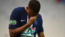 Kylian Mbappe walked off the pitch in tears following Loic Perrin&#39;s late challenge.