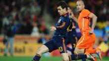 Fabregas shoots during the 2010 FIFA World Cup South Africa final match between Netherlands and Spain at Soccer City Stadium on July 11, 2010 in Johannesburg, South Africa.