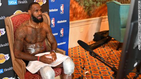 Interviewing NBA stars like LeBron James is very different inside the league&#39;s bubble at Walt Disney World, Florida.