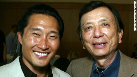 Actor Daniel Dae Kim and Actor James Hong pose at the opening night party for the World Premiere of David Henry Hwang's &quot;Yellow Face&quot; at CTG/Mark Taper Forum, May 20, 2007 in Los Angeles, California. 