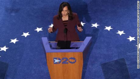 Democratic vice presidential nominee U.S. Sen. Kamala Harris (D-CA) speaks on the third night of the Democratic National Convention from the Chase Center August 19, 2020 in Wilmington, Delaware. (Photo by Win McNamee/Getty Images)
